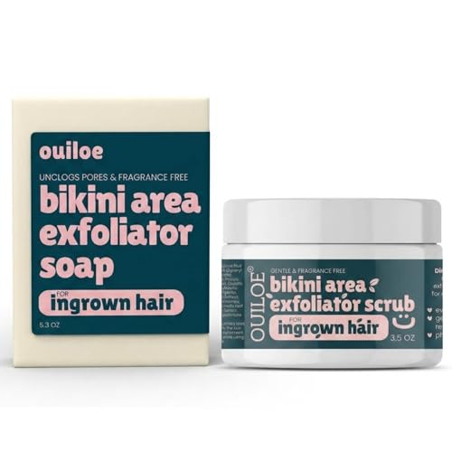 Ouiloe Bikini Exfoliating Scrub for Ingrown Hair & Razor Bumps - Sensitive Skin Care