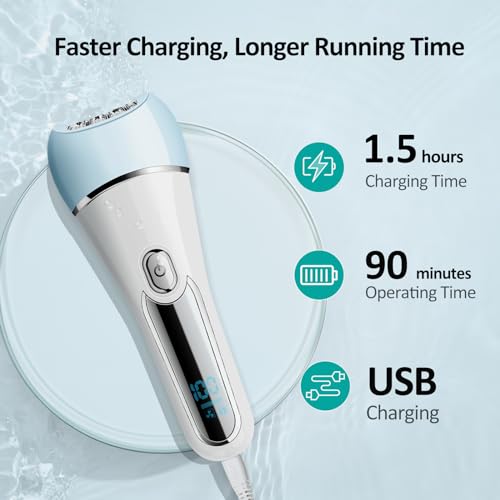 6-in-1 Waterproof Electric Hair Removal Epilator for Women with Face Razor & Body Exfoliator
