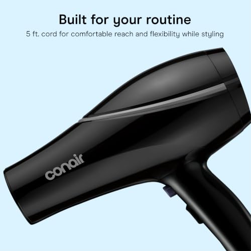 Conair Hair Dryer with Concentrator Attachment, Ceramic Technology,
