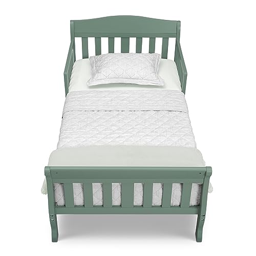 Delta Children Canton Toddler Bed - Sage, Low Profile, Safety Guardrails