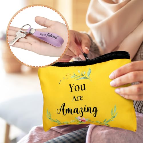 Christian Makeup Bags Keychains Bible Verse Bright Color Set - Inspirational Gifts