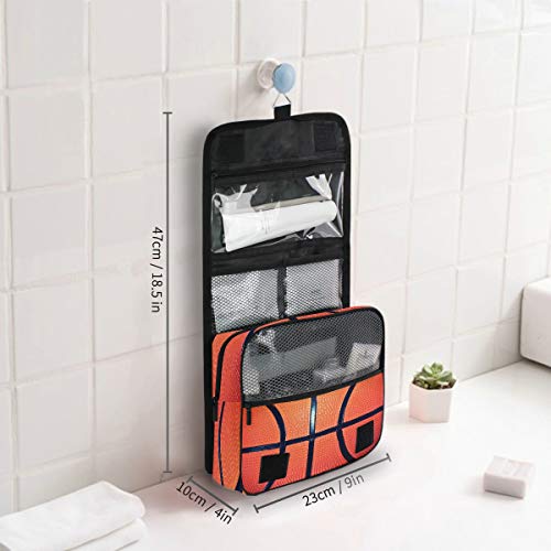 Hanging Toiletry Bag Sport Ball Basketball Portable Travel Cosmetic Makeup Bag Bathroom Shower Shaving Kit Organizer Bag for Men Women