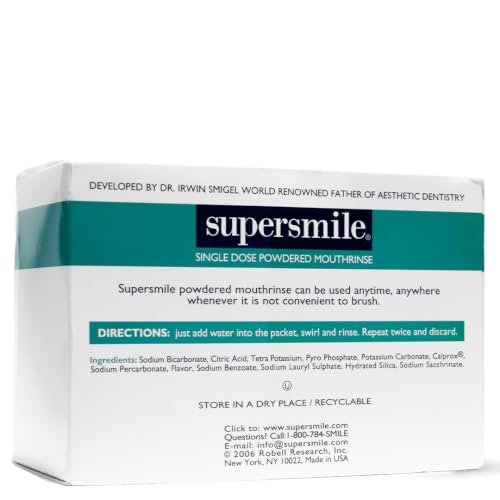 Supersmile Powdered Mouth Rinse Fresh Mint 3.6oz Pack of 1 - 60 Single-Dose Packets