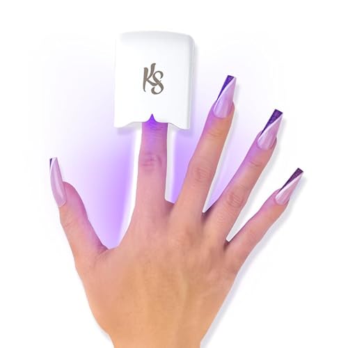 Kiara Sky UV Nail Lamp, LED Nail Lamp, Cordless & Rechargeable Nail Dryer Flash Cure UV Light Bundle - Minilamp with Button