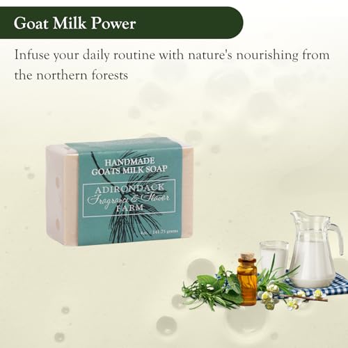 Adirondack Fragrance & Flavor Farm ADK Natural Goat Milk Soap Bar 16 oz., Handmade Vegan Olive Oil Body Soap for Dry and Sensitive Skin, Moisturising for Men, Women & Babies