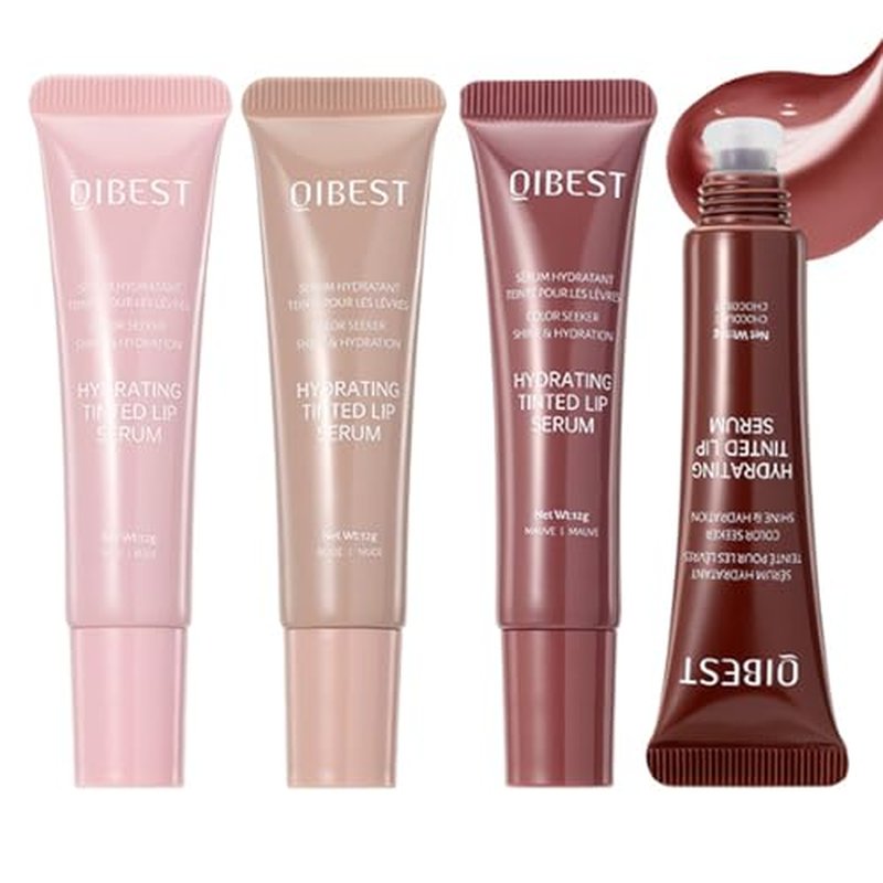 4-Piece Hydrating Lip Gloss Set, High Shine Glass Finish Plumping Lip Jam, Moisturizing Jelly Lipstick Gift for Women