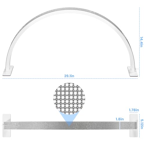 Large Half Moon Light for Nail Desk, 30" 48W Professionals Led Light, Desk Lamp for Lash Eyelash Extension,Makeup Desk lamp,Color Temperature 2700K-6000K, Salon&Home(Crystal Diamond)