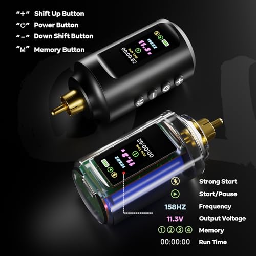 Complete Wireless Tattoo Practice Kit with Power Supply LCD Screen and Accessories