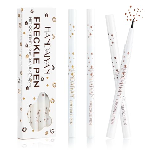 Freckle Pen 4 PCS Set ? 4 Colors (Light Brown, Natural Coffee, Chestnut, Dark Brown) for Natural Looking Fake Freckles ? Waterproof, Long Lasting Faux Freckles Makeup Tool