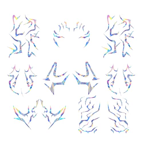 Rumi Tattoos Body Set?10 Purple Pieces per Pack (1 Face, 2 Chest, 2 Upper Arm, 2 Forearm, 1 Waist, 2 Thighs Symmetrical), Temporary Body Tattoos, Waterproof & Skin-Safe (Holographic, 2 Pack)