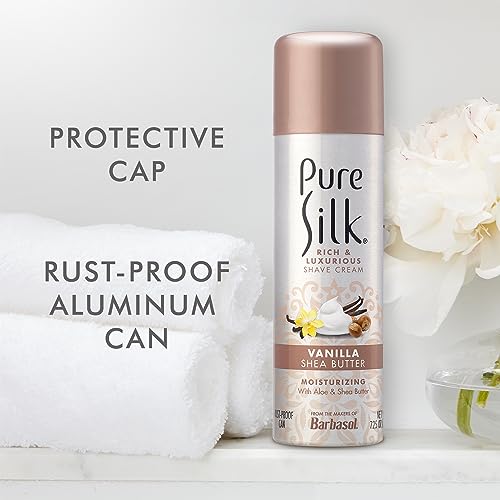 Silk Shaving Cream with Shea Butter & Vanilla Scent - Moisturizing, 7.25 oz, Pack of 6
