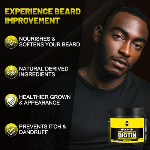 Sandalwood Beard Butter with Biotin, Castor & Argan Oil for Growth & Softening - 2 Pack