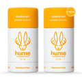 Hume Supernatural Aluminum-Free Deodorant Amber Woods Unisex 2-Pack