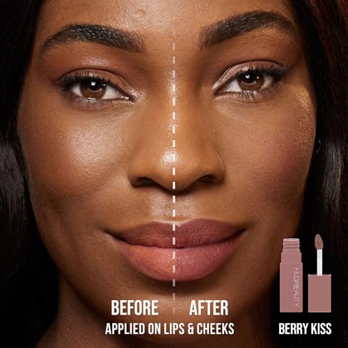 Huda Beauty Lip & Cheek Stain Berry Kiss Hydrating Transfer-Proof Cream