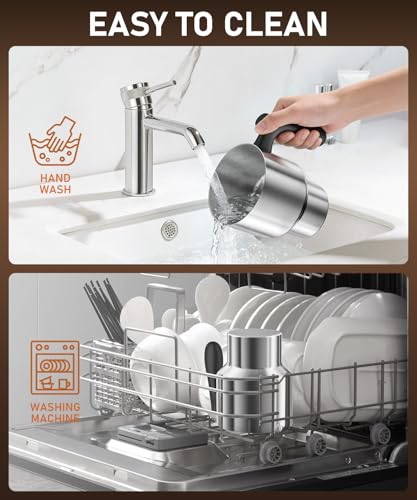 Electric Milk Frother and Steamer for Latte & Cappuccino - 600ml Capacity