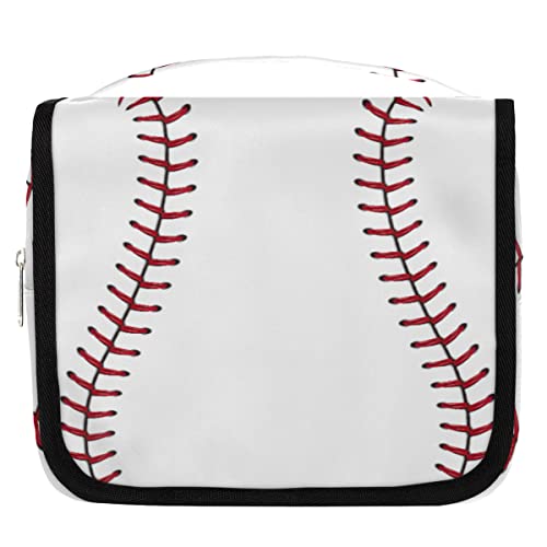 Travel Hanging Toiletry Bag for Women Men Baseball Cosmetic Bag Waterproof Makeup Organizer for Accessories, Shampoo, Full Sized Container, Toiletries for Bathroom Shower
