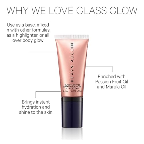 Kevyn Aucoin Glass Glow Face: Multi-purpose universal dewy highlighter for face and body. Creates glowing youthful-looking hydrated skin with a glassy complexion. Makeup artist go to.