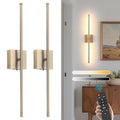 KELUOLY Brushed Bronze Battery Operated Wall Sconces Set of 2 - Rechargeable, Dimmable, 350° Rotatable, Remote Control, 3 Color Temps