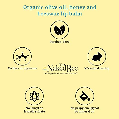 The Naked Bee Organic Blossom Honey Lip Balms, 3 Pack + Orange & Honey Blossom Hand and Body Lotion for Women, 2.25 Ounce