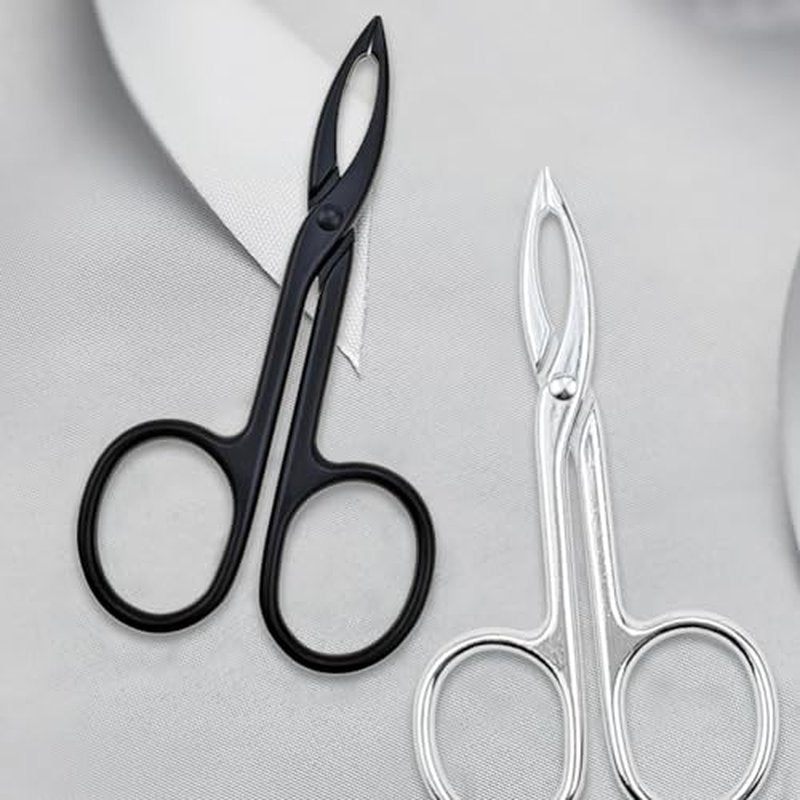 4 PACK Tweezers Scissor Straight Tip Brow Scissors for Hair Plucker Remover Facial Hair Eyebrows Care Plucker(Silver and Black)