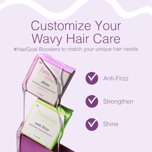 Function of Beauty Wavy Hair Add-In Booster Treatment Bundle - Strengthen, Shine & Anti-Frizz Booster Shot Add-Ins to Enhance Shampoo, Conditioners & Hair Care Products