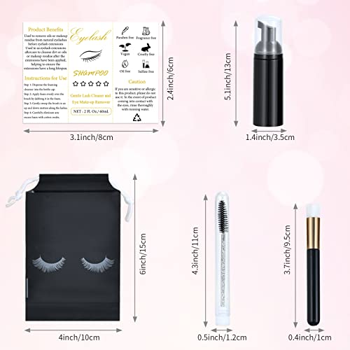 Black 100 Pcs Lash Shampoo Bottle Brush Set for Eyelash Extensions & Aftercare - Variation of THIS listing