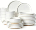 Umite Chef 8-Piece Stoneware Dinnerware Set for 4, Plates & Bowls, 24 Pieces