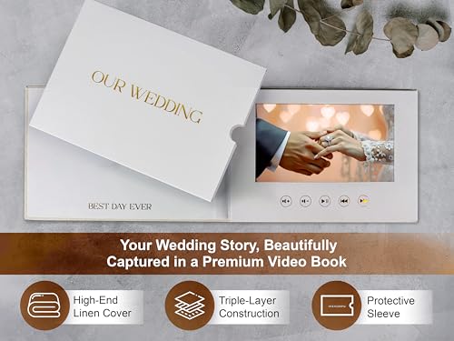 2024 Version Wedding Digital Memory Book 7-Inch HD Video Photo Album - Memories Wedding Gift