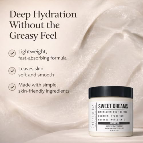 Magnesium Body Butter with Mango & Coconut Oil - 4 oz - Deep Moisturizer, Natural Ingredients