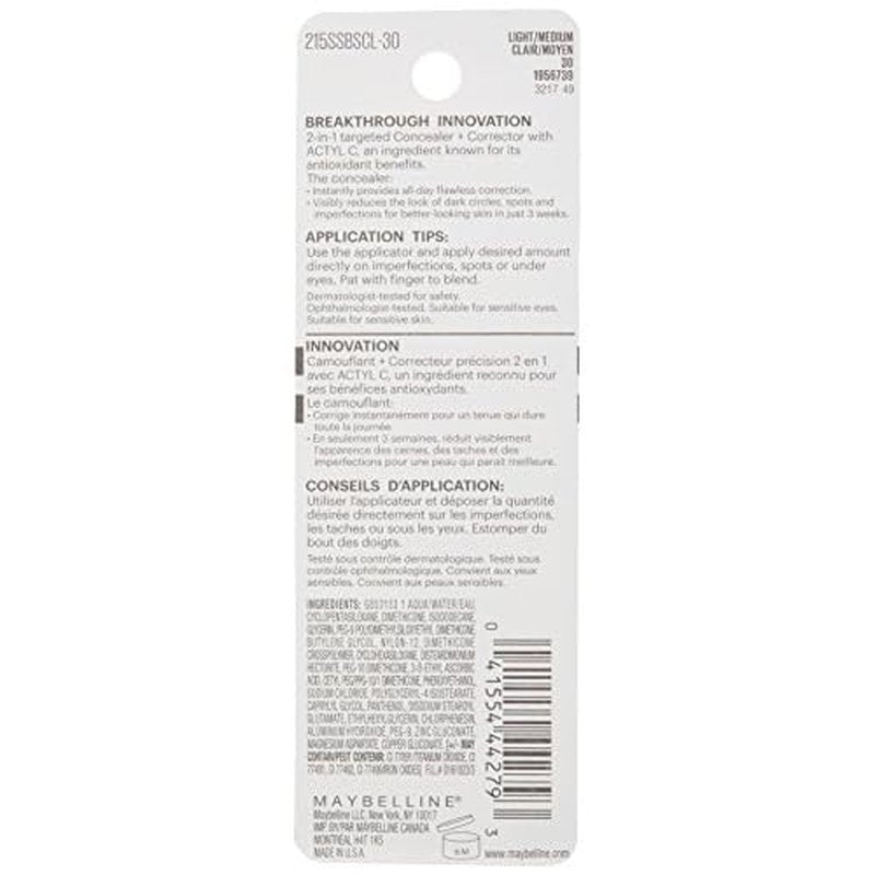 Maybelline New York Superstay Better Skin Concealer, Light/Medium, 0.25 Fluid Ounce