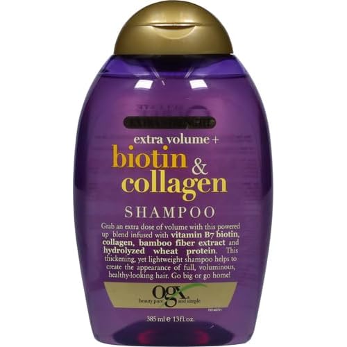 OGX Volumizing Shampoo for Fine Hair | Biotin & Collagen | Extra Strength | Sulfate-Free | 13 Fl Oz, Pack of 2