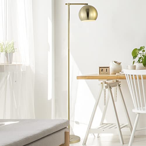 Modern Brass Gold Floor Lamp - 58.5" Metal Mid-Century Style Lighting - Variation of THIS listing