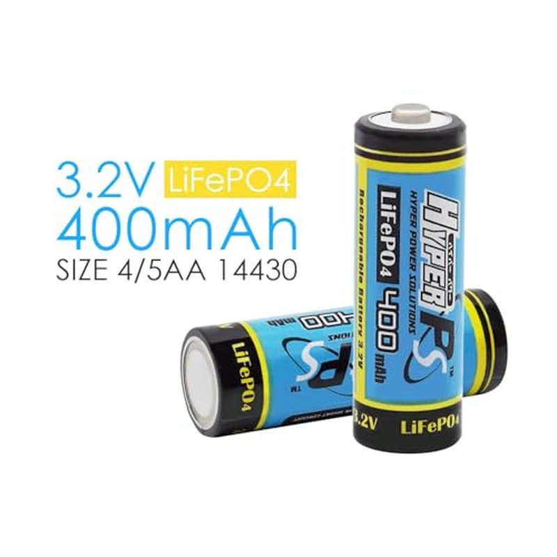 12 Pack 3.2V LiFePo4 14430 (14 x 43mm) 400mAh Rechargeable Battery for Solar Panel Light, Tooth Brush, Shaver, Flashlight