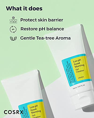 COSRX Low pH Gel Cleanser & Gentle Peeling Gel Skincare Set for Sensitive Skin