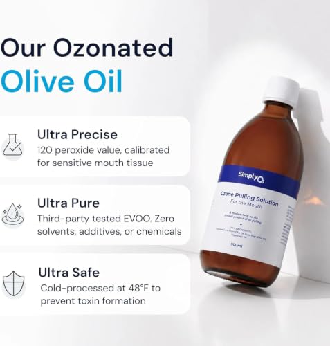 Ozone Olive Oil Pulling Mouthwash with Peppermint Oil - 8.4 oz - Natural Oral Care