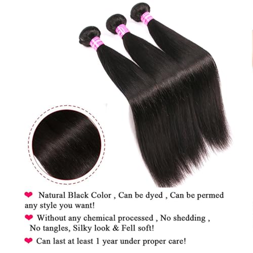 Natural Color 20/22/24 Inch Straight Human Hair Bundles Virgin Brazilian Remy Hair