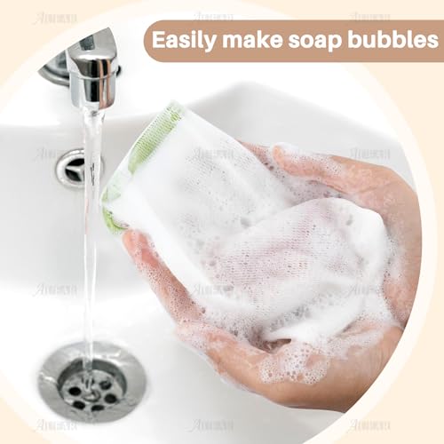 AUEAR, 60 Pack Mesh Soap Pouch for Shower Washing Bubble Foam