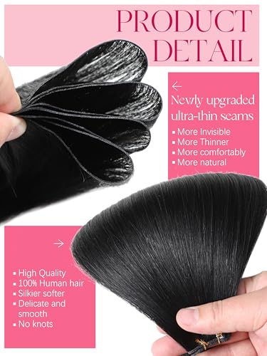 Lacer Human Hair Extensions 18 Inch Jet Black 50g Sew-In Weft - Real Remy Hair