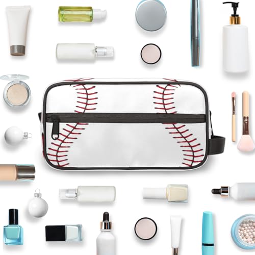 Bardic Kids Travel Toiletry Bag for boys - Baseball Hanging Toiletry Bag Softball Texture Ball Kindle Dopp Kit Cosmetic Organizer Makeup Bag Shower Shaving Bag for Men Women Travel Essential