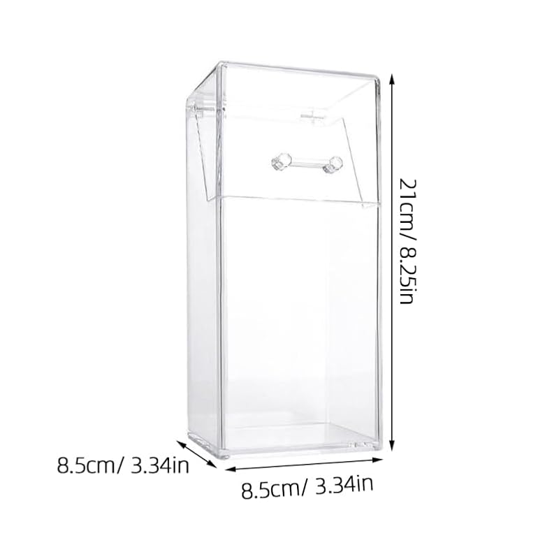 2-Pack Acrylic Makeup Brush Holders with Lid - Transparent Cosmetic Organizer