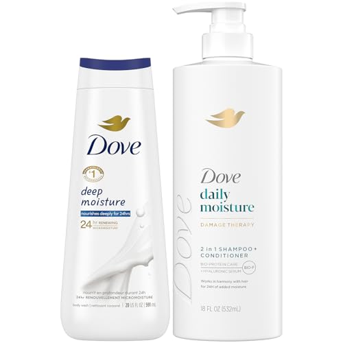 Dove 2-in-1 Shampoo & Conditioner and Deep Moisture Body Wash Set