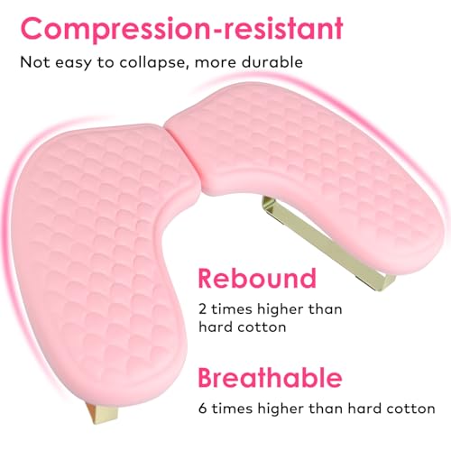 Pink Nail Arm Rest for Manicure - U-Shaped PU Leather Fish Pattern Cushion