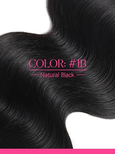 14 Inch Seamless Body Wave Clip-In Hair Extensions 7 Pcs Natural Black