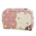 Small Makeup Bag (Retro Flower Pinkbeige), Made in Japan Japanese Kimono Design,Zipper Cosmetic Travel Toiletry Pouch for Women Girls