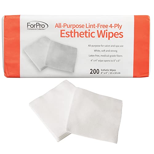 All-Purpose Lint-Free Cotton Facial Wipes 200 Pack - 4x4 Inches, 6 Packs