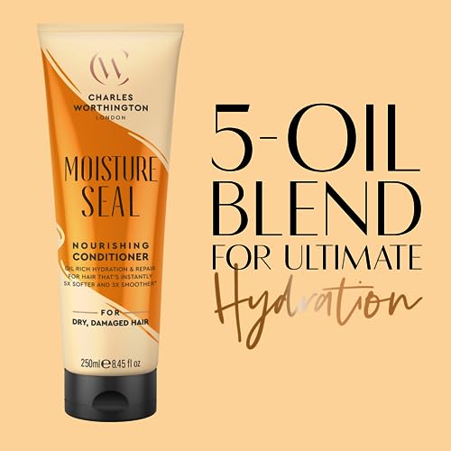 Charles Worthington Moisture Seal Conditioner with Coconut & Argan Oils, Deep Nourishing Hair Treatment, 250 ml