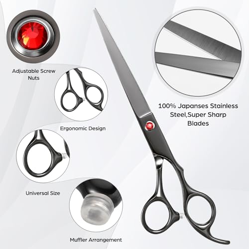 Professional Hair Cutting Scissors Set 7.8 Inch Thinning & Straight Shears
