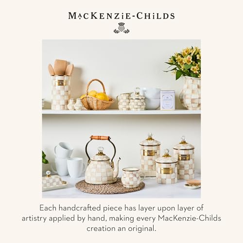 MacKenzie-Childs Enamel Utensil Holder Mocha Check - Kitchen Decor & Storage