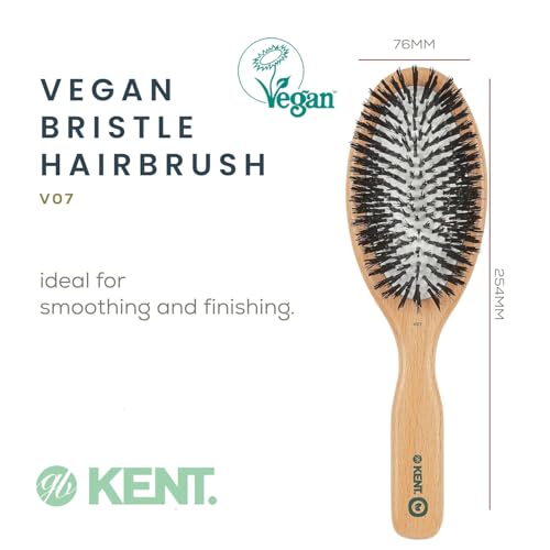 Kent V07 Vegan Large Paddle Hair Brush - Eco-Friendly Organic Styling Tool