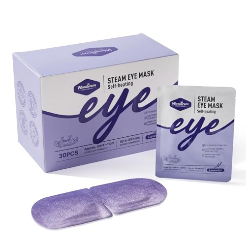 Self Heating Eye Mask Warm Compress for Dry Eyes, Disposable Heated Eye Mask for Fast Relief, Sleep, Spa, Travel Essentials & Relaxation Gifts for Women (30 Count, Lavender)